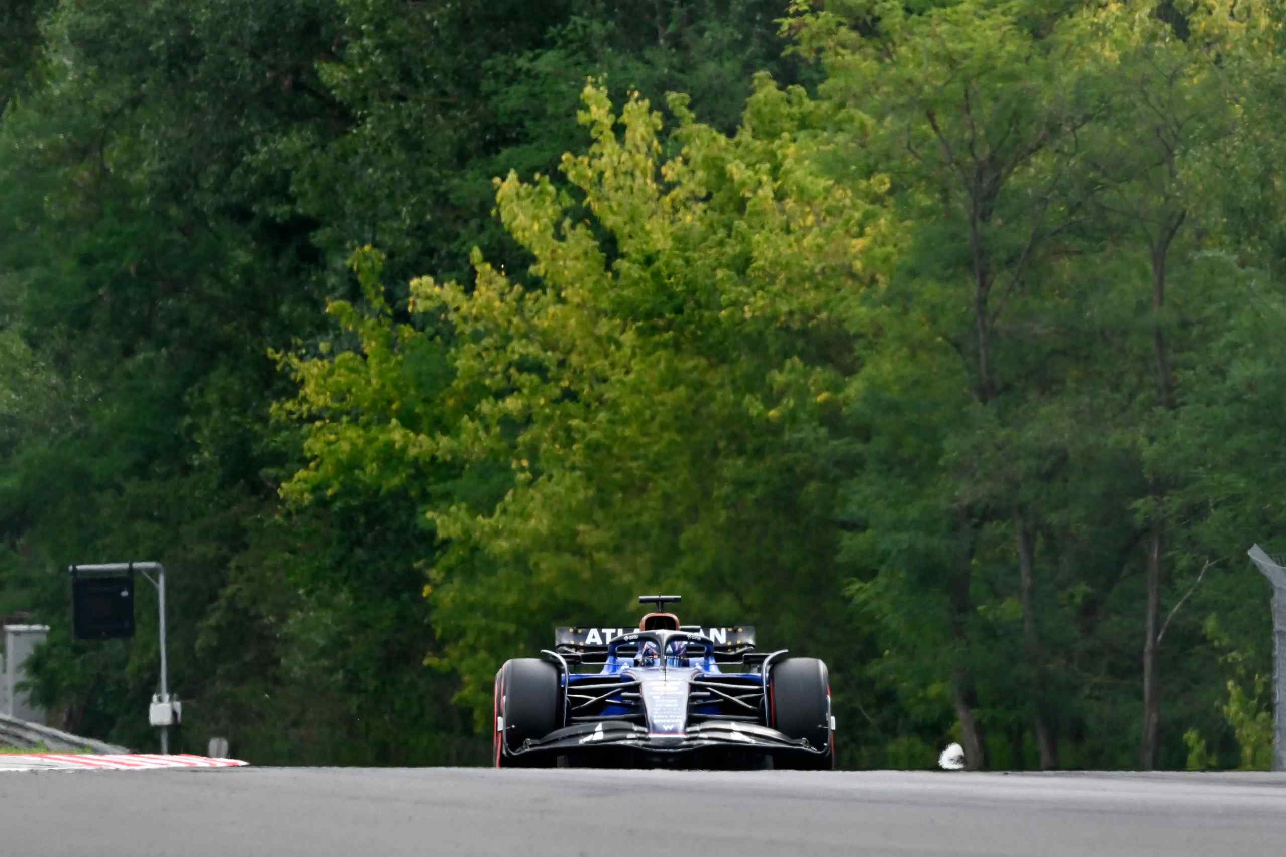 Alexander Albon racing in Hungary.