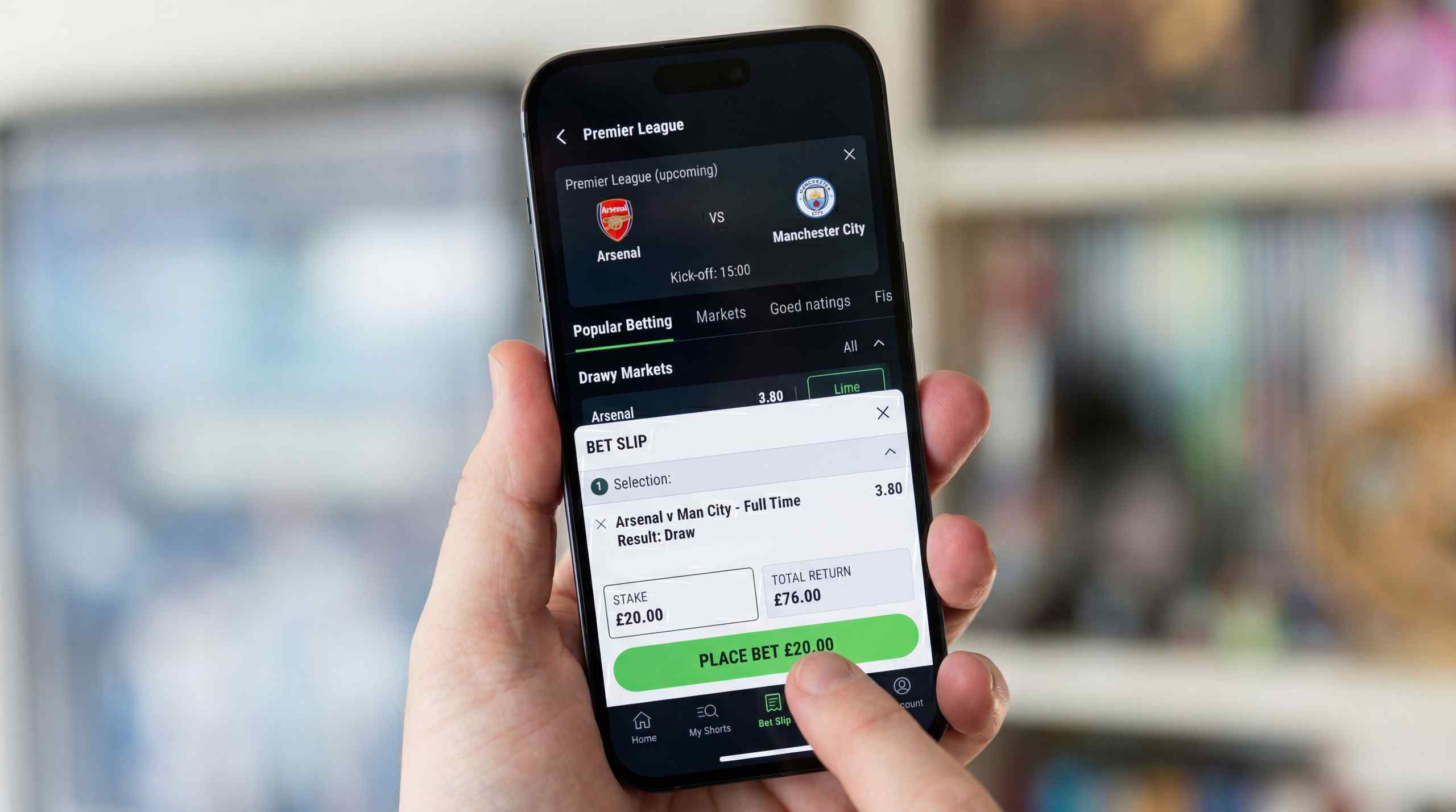 An image representing sports betting on soccer.