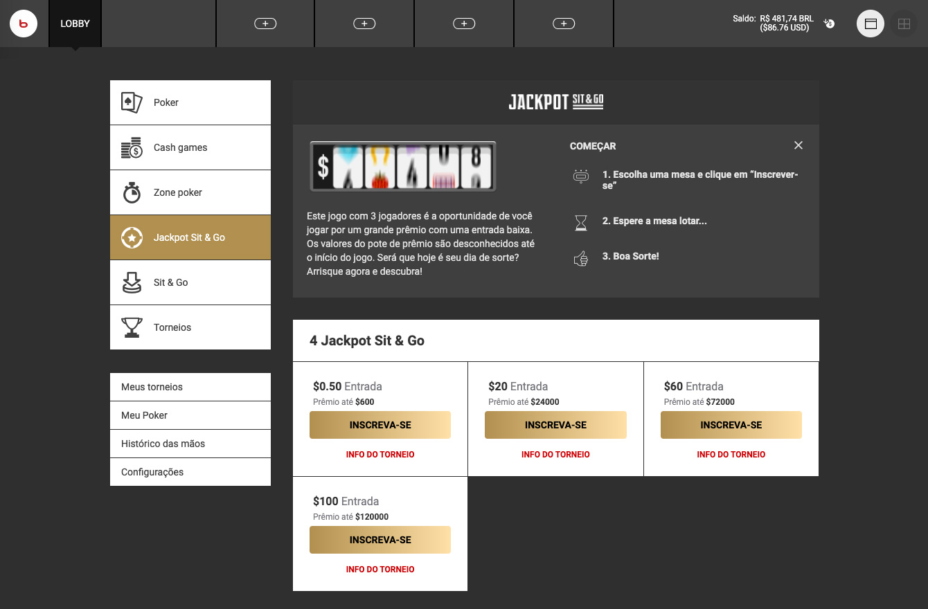 Bodog Poker Jackpot Sit and Go