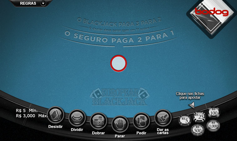 jogo european blackjack